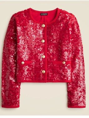 J Crew Mariner Jersey Lady Jacket with Sequins Size S EUC